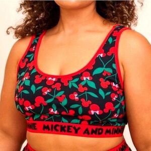 NEW TORRID 1 Minnie Mouse cherries cotton bra sold out Disney bralette 14-16 1X